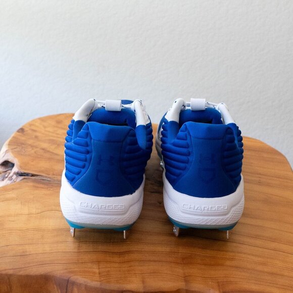 NIB/NWT! UNDER ARMOUR CLEATS MENS SZ 7.5 BLUE & WHITE NEW WITH BOX - Picture 3 of 7